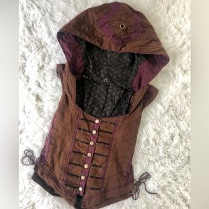 Australian Brand Festival Vest with Detachable Hood size S